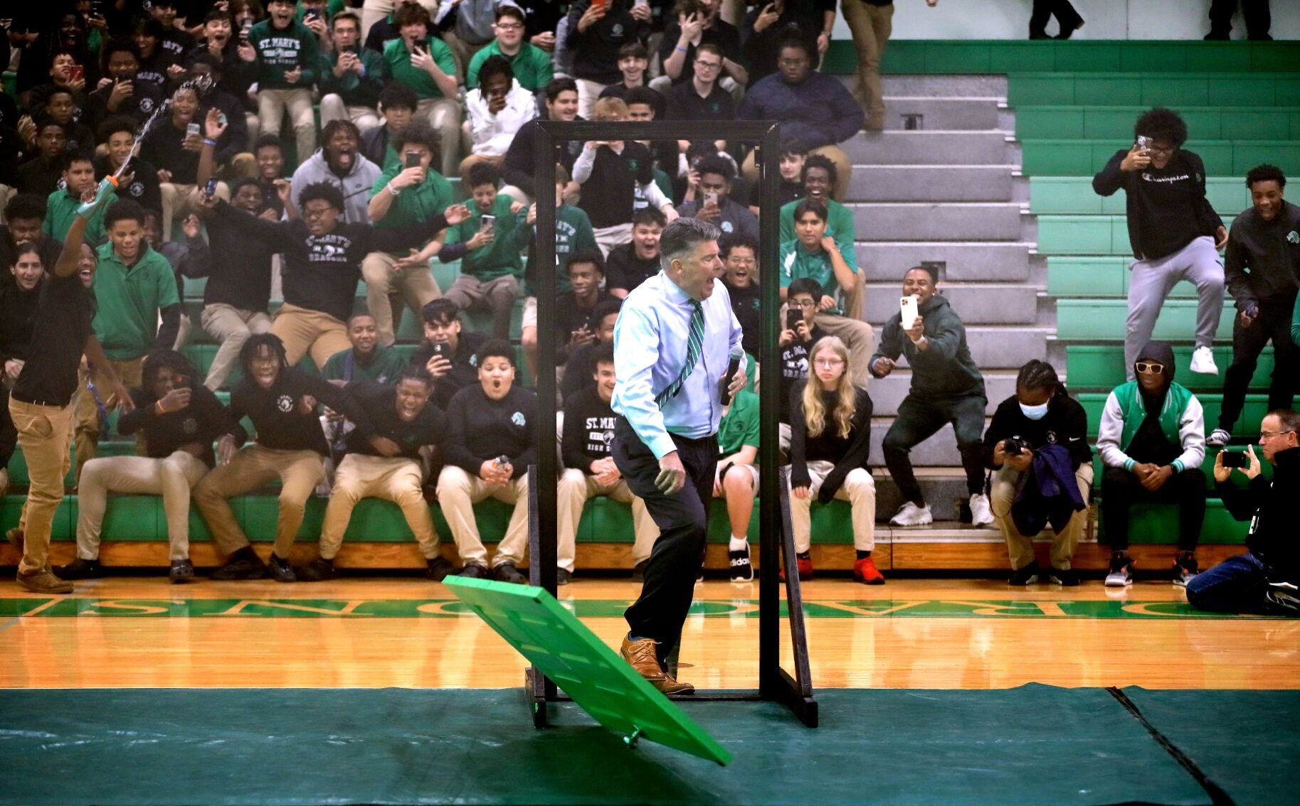 St. Mary's High School pep rally send off for football team